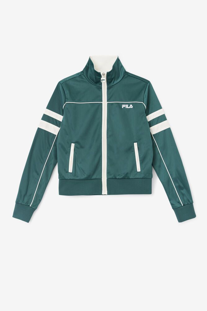 Fila Jacket Womens Green - Pippa Track - Philippines 6802957-UT